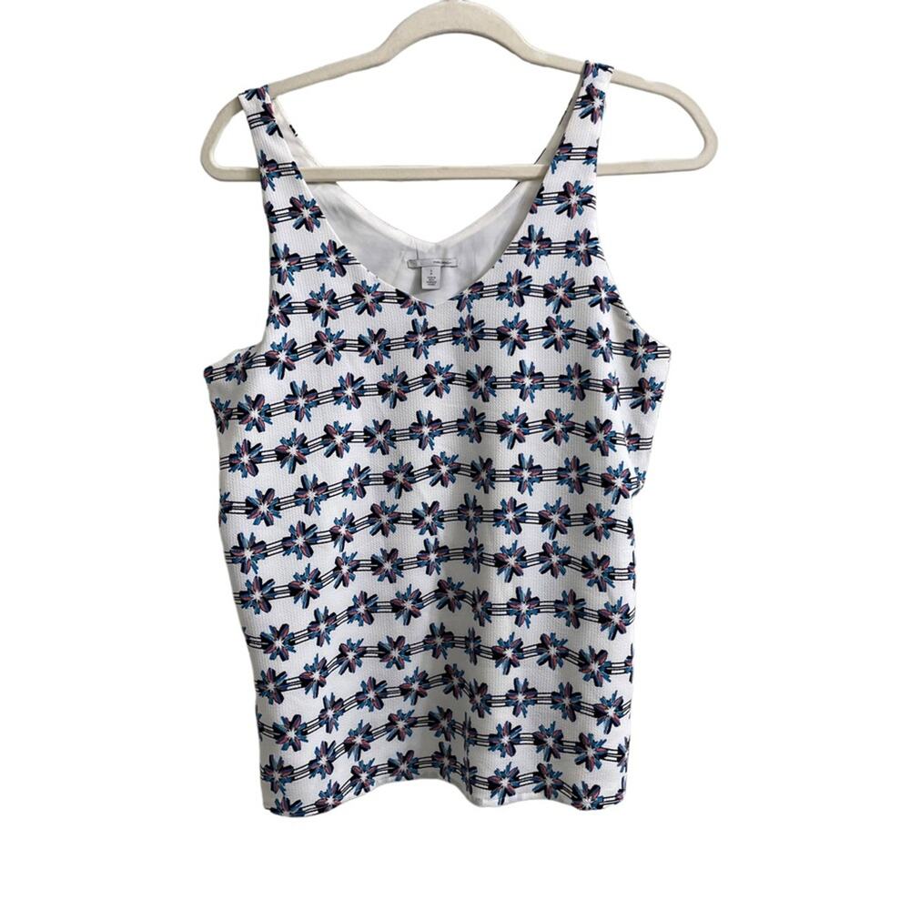 Halogen Blue Pink Floral Sleeveless Tank Blouse Size Small